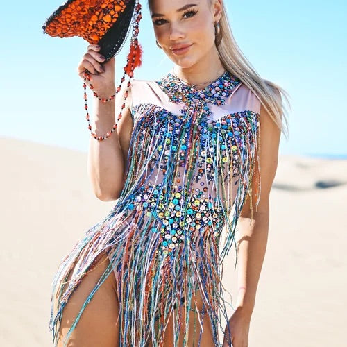 "Welcome to the Jungle" Multicolor Sparkly Rhinestone Jumpsuit
