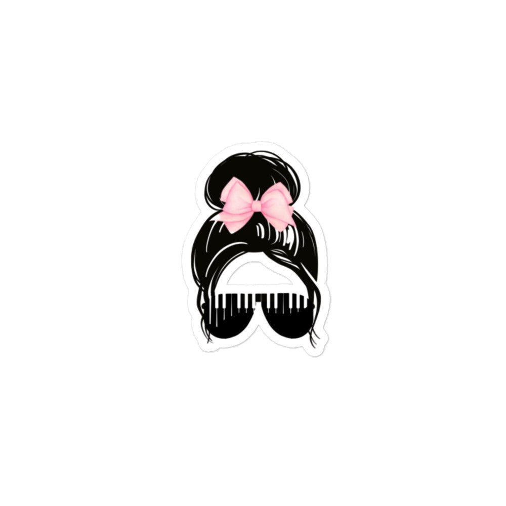 Piano Chick with Bow Piano Ladies Sticker