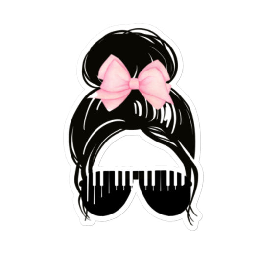 Piano Chick with Bow Piano Ladies Sticker