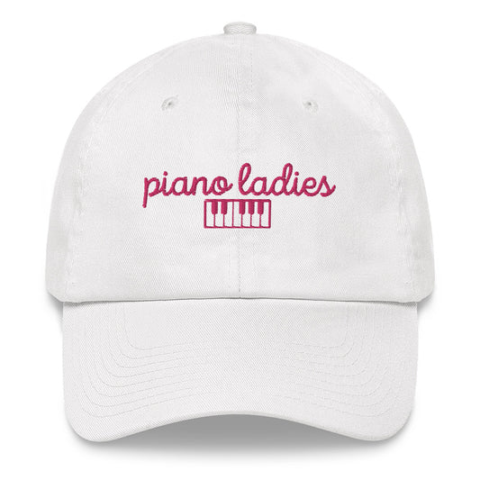 "Piano Ladies" Hat pink writing